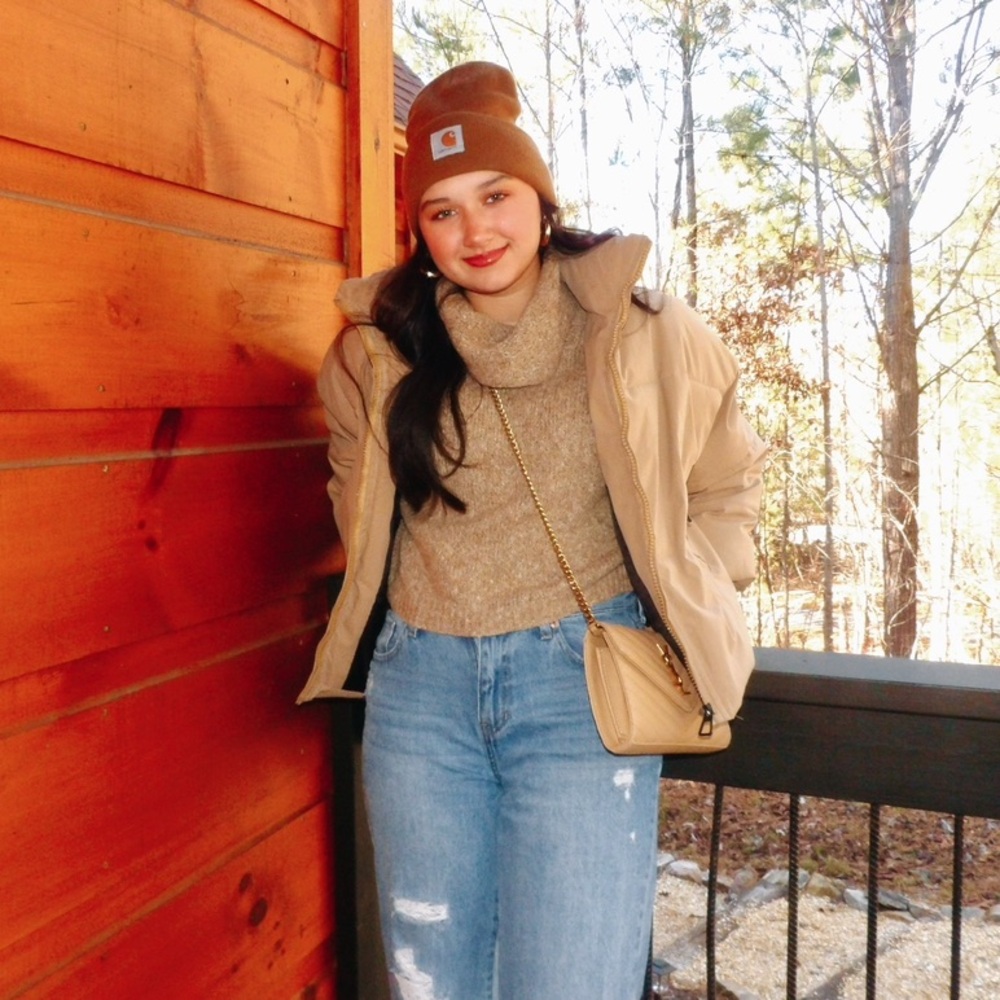 Tan Turtleneck Sweater